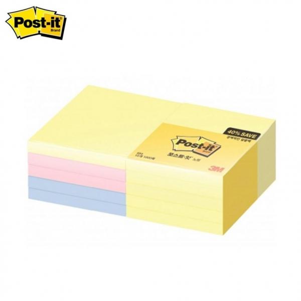 3M  노트 알뜰팩 654-10A (76mmx76mm)