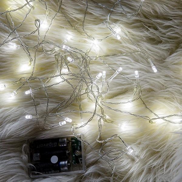 LED50P전구건전지형(투명선백색) 크리스마스용품 크리스마스전구 캠핑전구