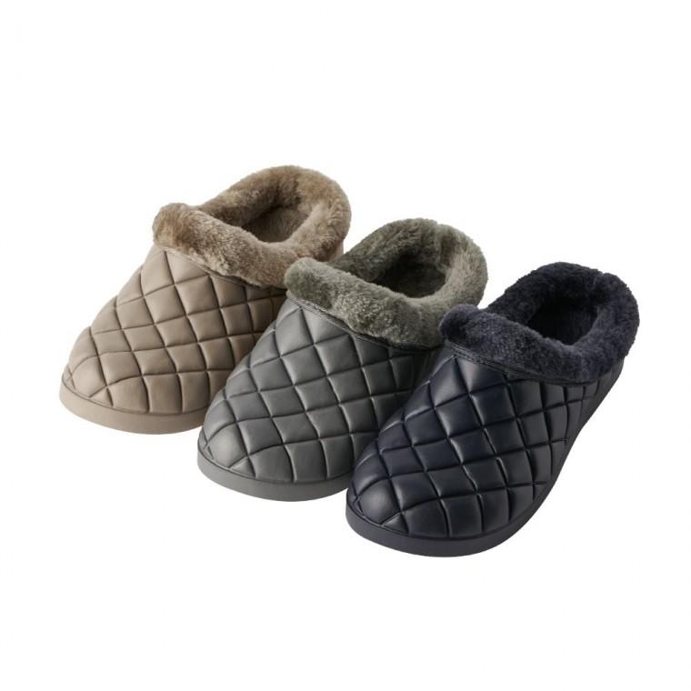 슬리퍼 겨울 털슬리퍼 체크 누빔 웜