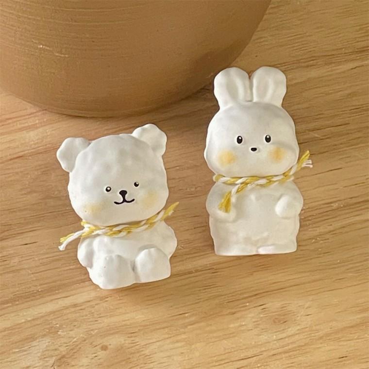 뽀글 토끼+곰돌 SET 석고방향제 송풍구형 디퓨저 차량용 남자 여자 새차 첫차