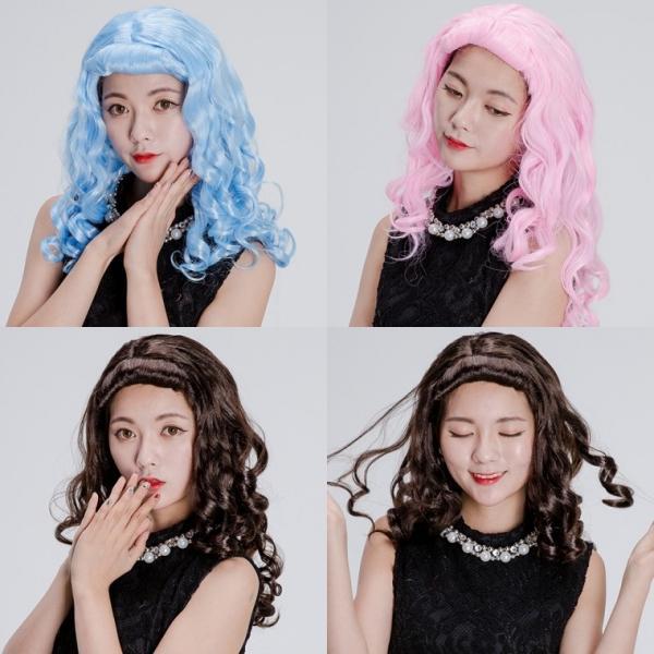 (웨이브롱가발) 파티 가발 코스프레 장기자랑