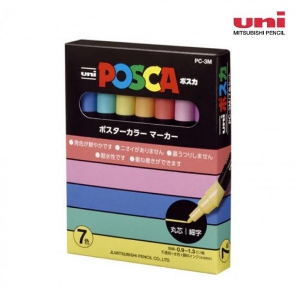 미쯔비시 포스카 마카세트 3M 7색 PC3M7C 파스텔