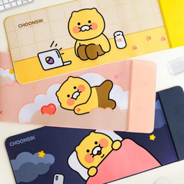 카카오프렌즈 CS 듀얼 무선충전 장패드 데스크매트
