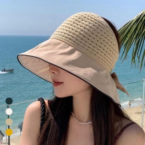 와이드 여성 햇빛가리개 모자 썬캡 자외선차단 챙모자