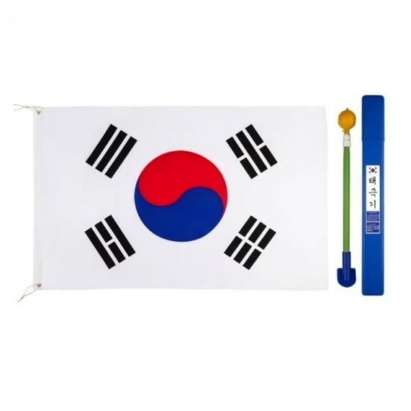 국산 가정용 태극기 깃대 국기함 꽂이 세트