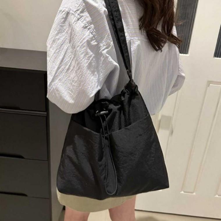 스트링 나일론 가벼운 숄더 백 가방 여대생 캠퍼스 룩