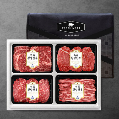 [횡성한우] 암소숙성 1등급 정육 총1.6kg(불고기+국거리+산적+장조림)