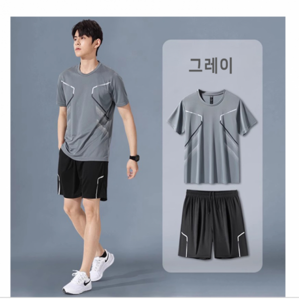 썸머스톰 남성 트레이닝세트 반팔+반바지 세트 헬스 운동 아웃도어