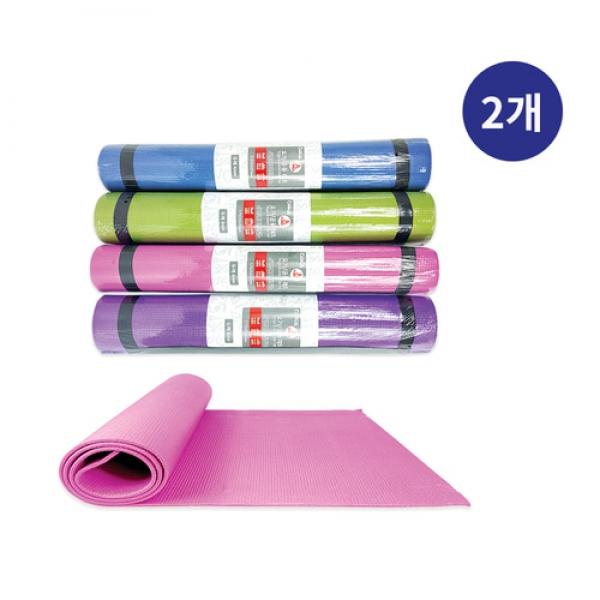요가매트 4mm 밴딩-2개 색상랜덤 운동매트 실내매트 필라테스
