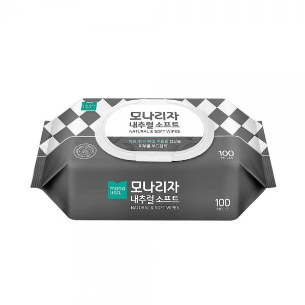 모나리자 내추럴 소프트캡 물티슈 100매 캡형