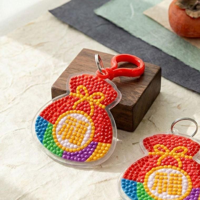 DIY 복주머니 보석십자수 키링 키홀더 만들기 키트