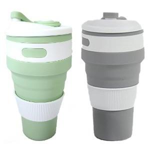 실리콘 텀블러 500ML 2195/ 실리콘 휴대용 머그컵 잔