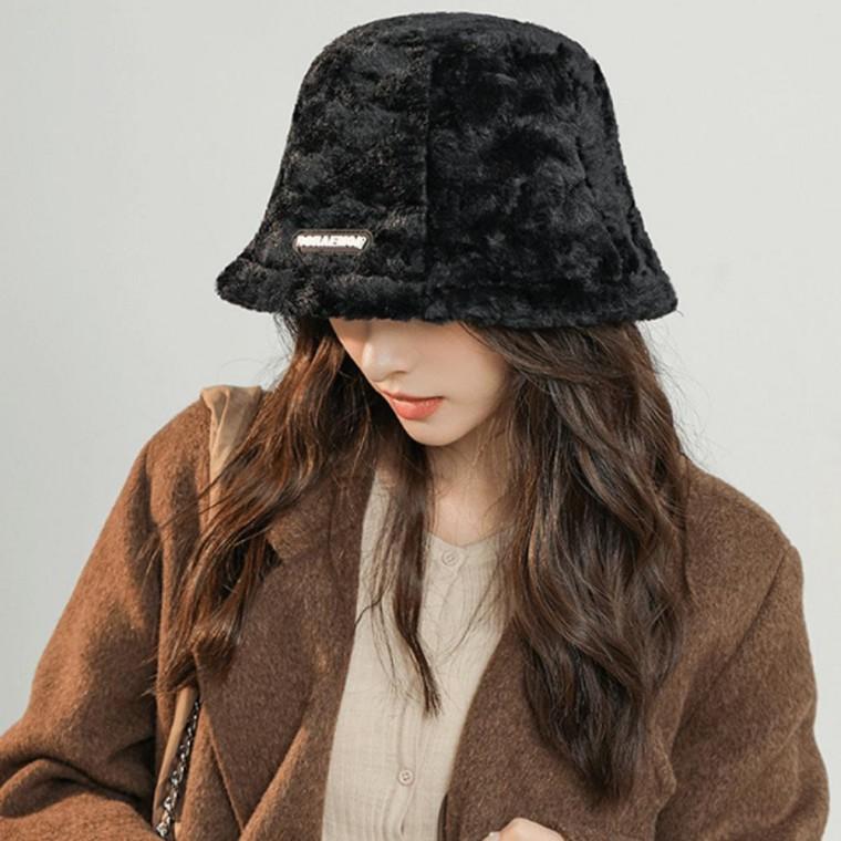 겨울 캠핑 모자 여성 양털 밍크 퍼 방한 보온 버킷햇