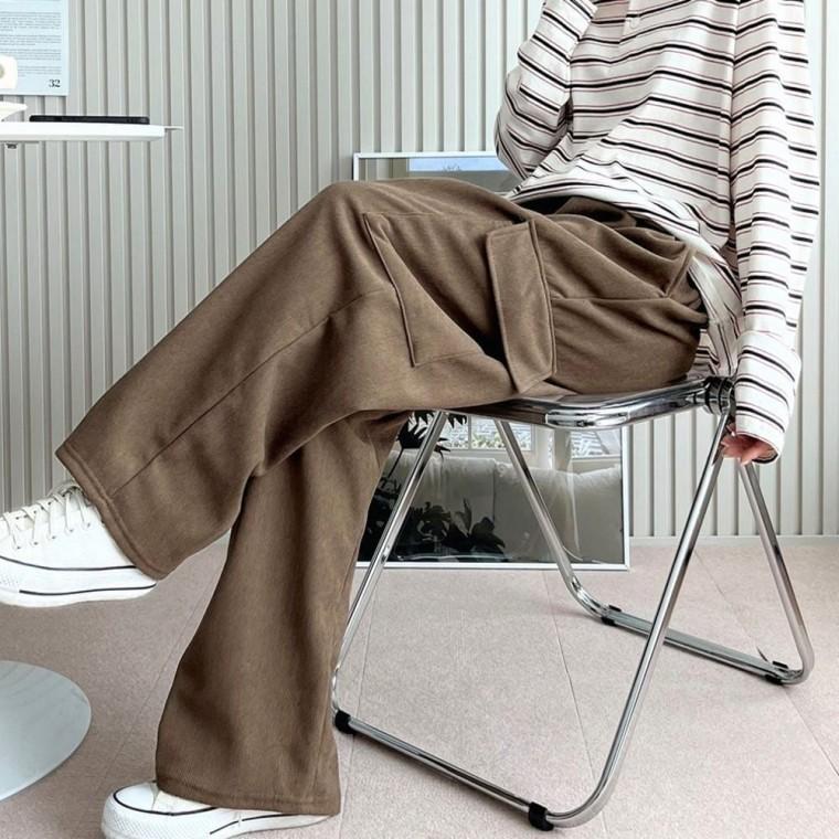 겨울 남자 기모 밴딩 바지 안감 코듀로이 카고팬츠