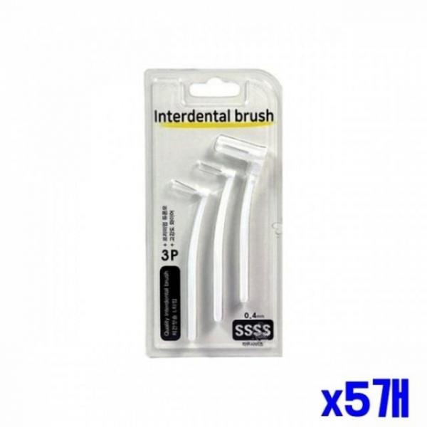 WL 고강도 와이어 치간칫솔 L형 3P 0.4mm 화이트 x5개