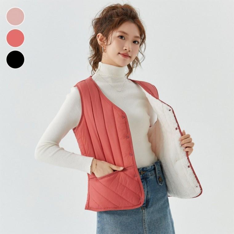 패턴 예쁜 따뜻한 털안감 조끼 ERD-423