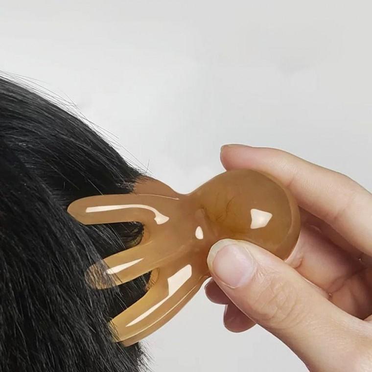 문어 괄사 마사지기 2p 세트 두피 목 얼굴 지압 안마 도구 머리빗형 마사지기