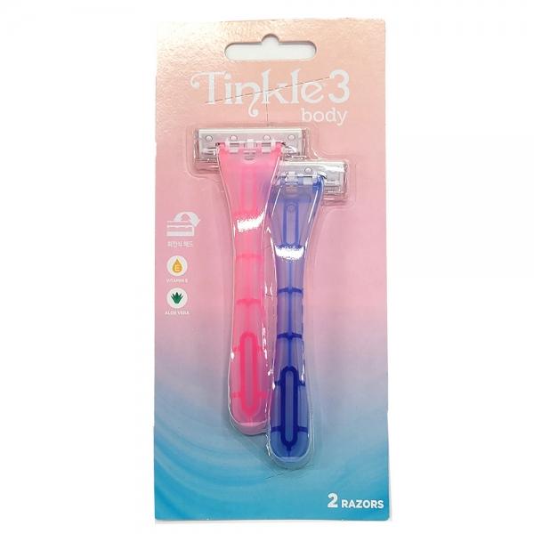 피부에 밀착 3중날 시스템 회전식헤드 여성면도기 2입
