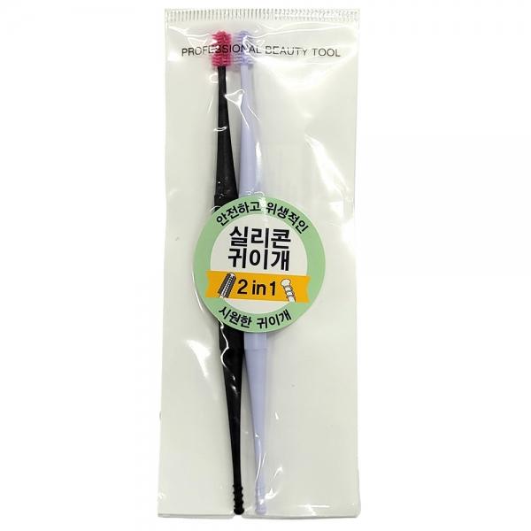 안전하고 위생적인 듀얼헤드 구성 2in1 실리콘 귀이개