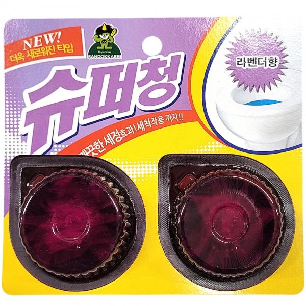 깨끗한 세정 세척작용 라벤더향 변기 세정제 40g 2입
