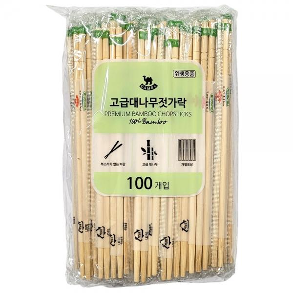 대나무 소재로 만든 개별포장 캠핑 행사 젓가락 100입