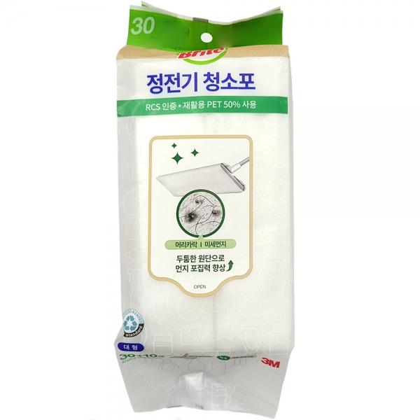 두툼한 원단 먼지 포집력향상 정전기청소포 대형 30매