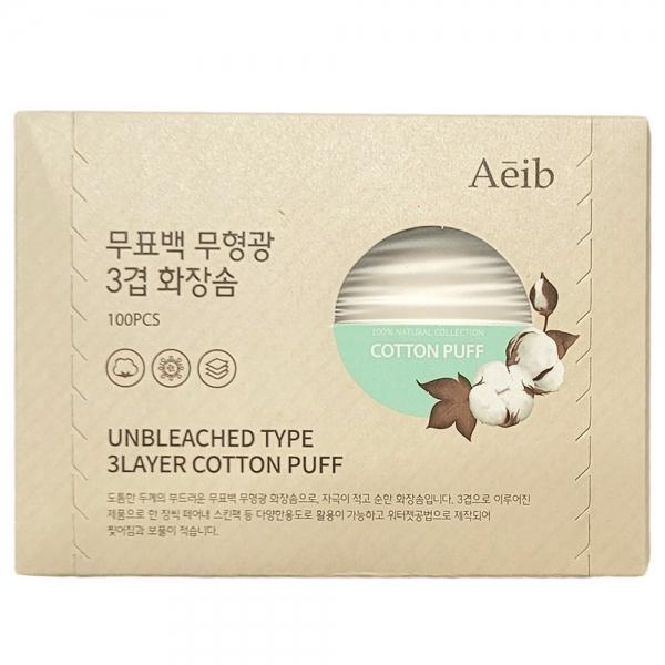 도톰한 두께 부드럽고 순한 무표백 3겹 화장솜 100매