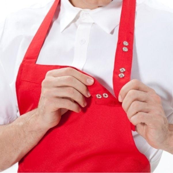 목걸이형 스냅단추 앞치마 레드 요리 주방 미술 공방