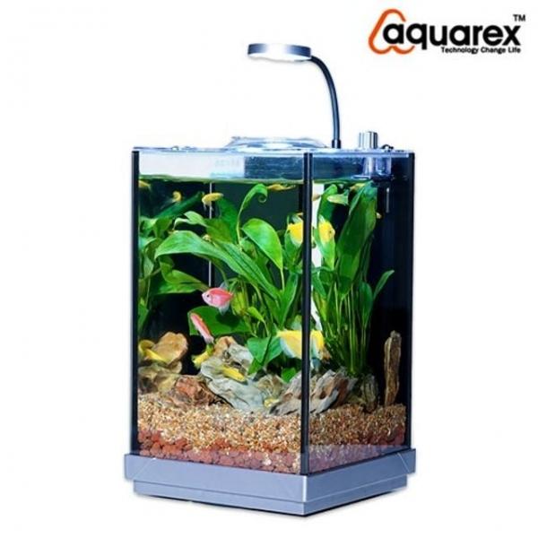 아쿠아렉스 수족관 수조 사각형 일체형 어항 세트 블랙 실리콘