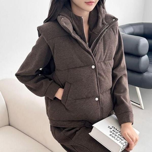 여성 폭신 데일리 겨울 패딩 부드러운 베스트 조끼