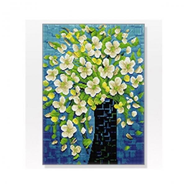 DIY 아네모네 블루 40X50 캔버스 풍경시리즈 보석십자수
