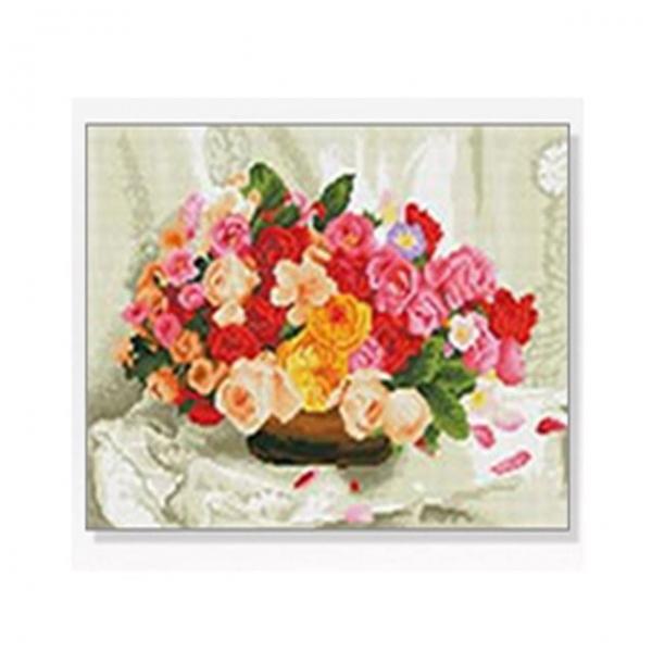 DIY 장미의 향연 40X50 캔버스 풍경시리즈 보석십자수