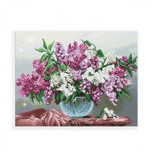 DIY 라일락 화병 40X50 캔버스 보석십자수