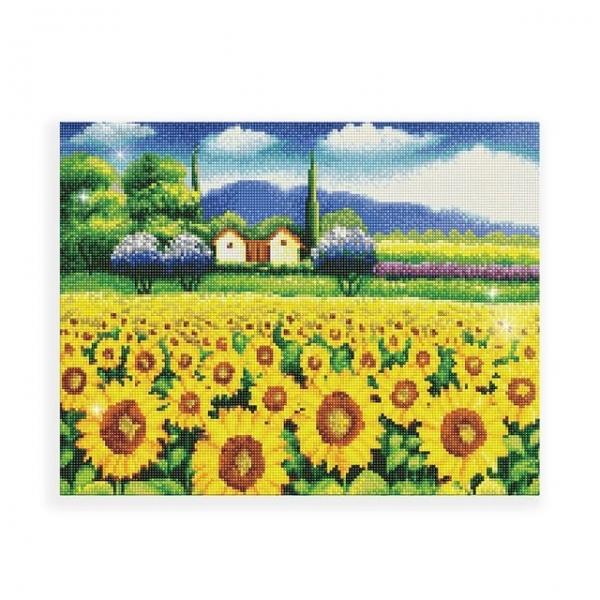 DIY 해바라기 마을 40X50 캔버스 보석십자수