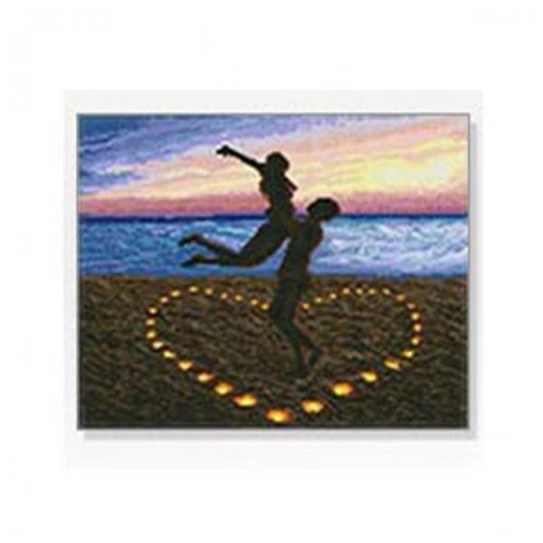 DIY 해변의 프러포즈 40X50 캔버스 풍경시리즈 보석십자수