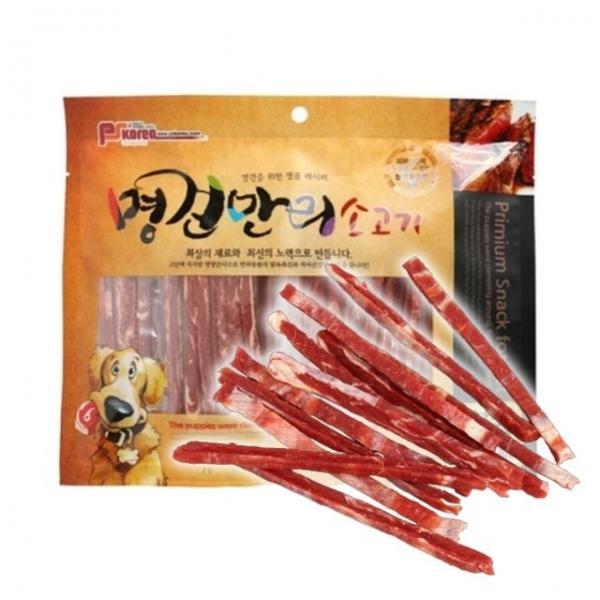 강아지 명견만리 육포 소고기 슬라이스 400g 1P 져키