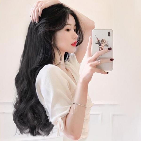 SD-251128 부분가발 로미코 볼륨업 웨이브 V형 똑딱 원터치