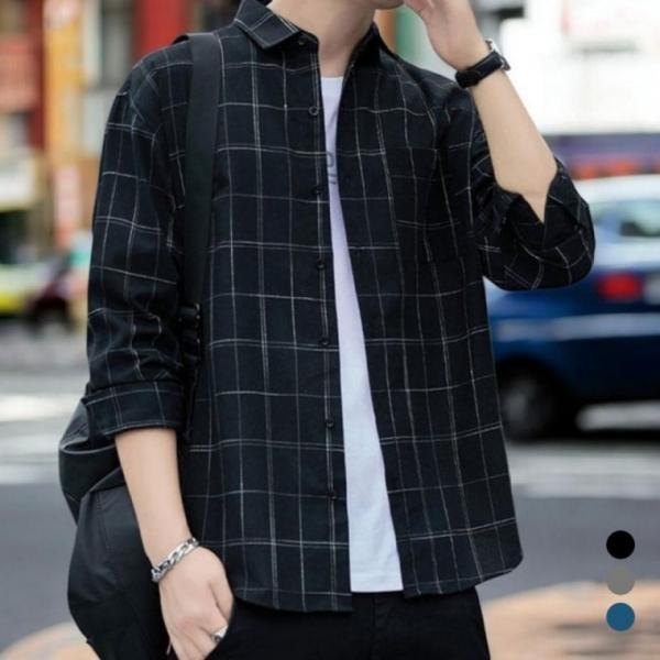 데일리 가을셔츠 남성 셔츠 긴팔 간절기 체크남방