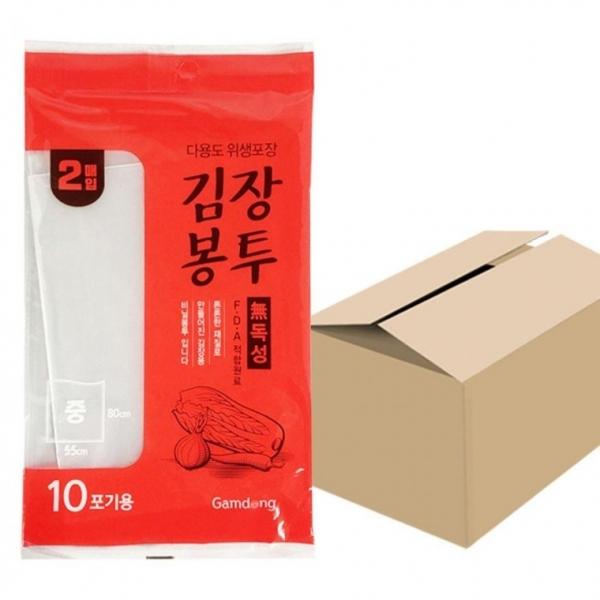 국산 김장비닐 중 10포기 김치 고추 비닐봉투 100매