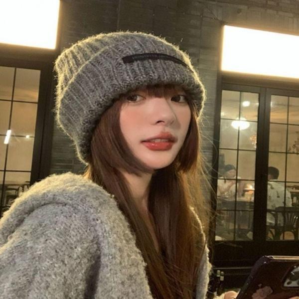 남녀공용 도톰 니트 비니 겨울 털모자