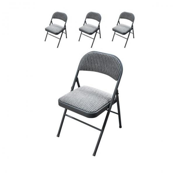 푹신한 쿠션이 있는 접이식 등받이 보조 의자 X 4개입