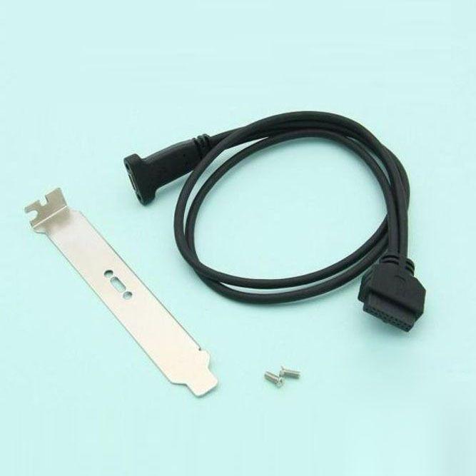 C타입 USB 3.0 20핀 포트 연장 케이블 브라켓 50Cm
