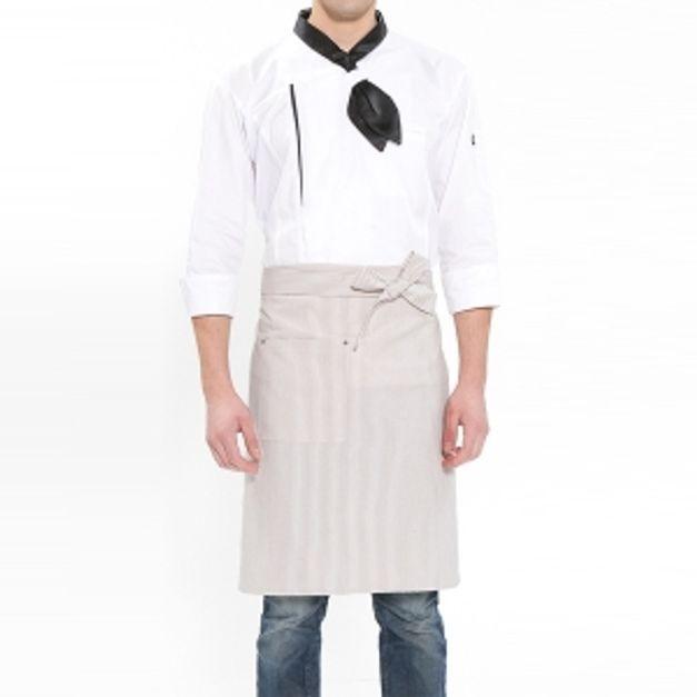 허리형 줄무늬 앞치마 베이지 요리 주방 미술 공방