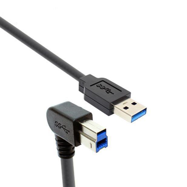 데이터 케이블 USB3.0 AM BM 케이블 아래쪽 꺾임 1m