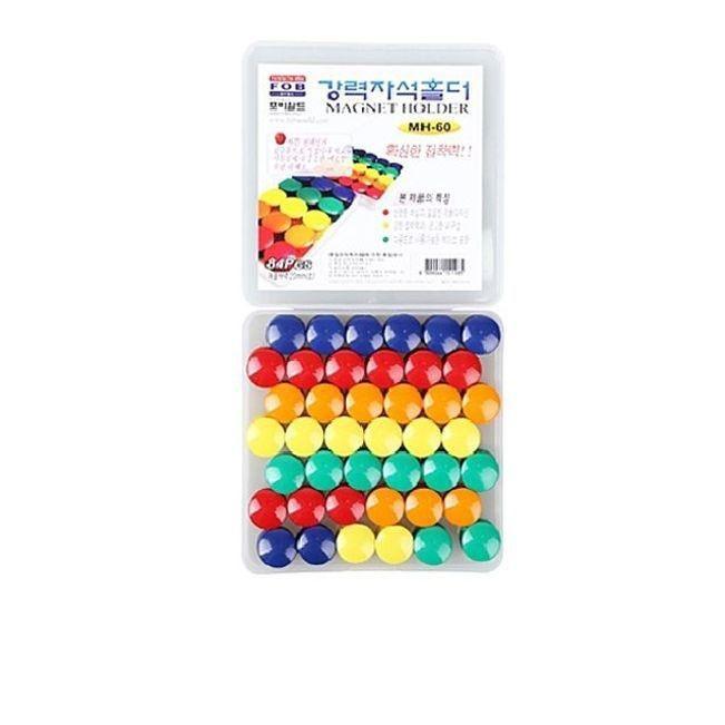 원형 홀더자석(소) 20mm 84개입 사무용품 메모지붙임