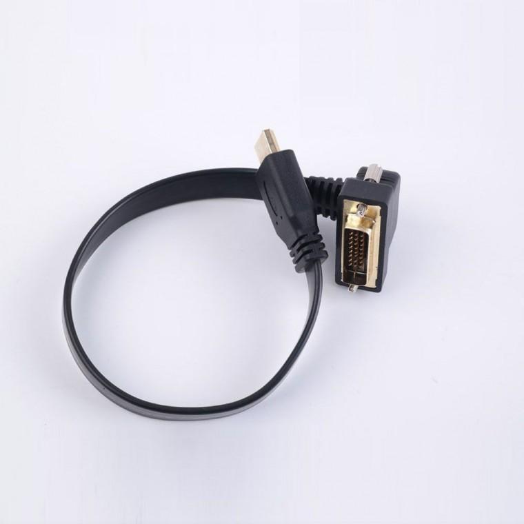 Coms HDMI 젠더 HDMI M to DVI M 30cm DVI 하향 꺾임