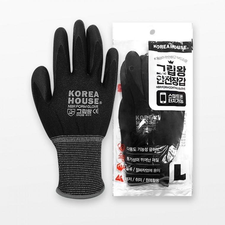 그립왕 NBR 스마트폰 터치 만능 장갑 L 1켤레
