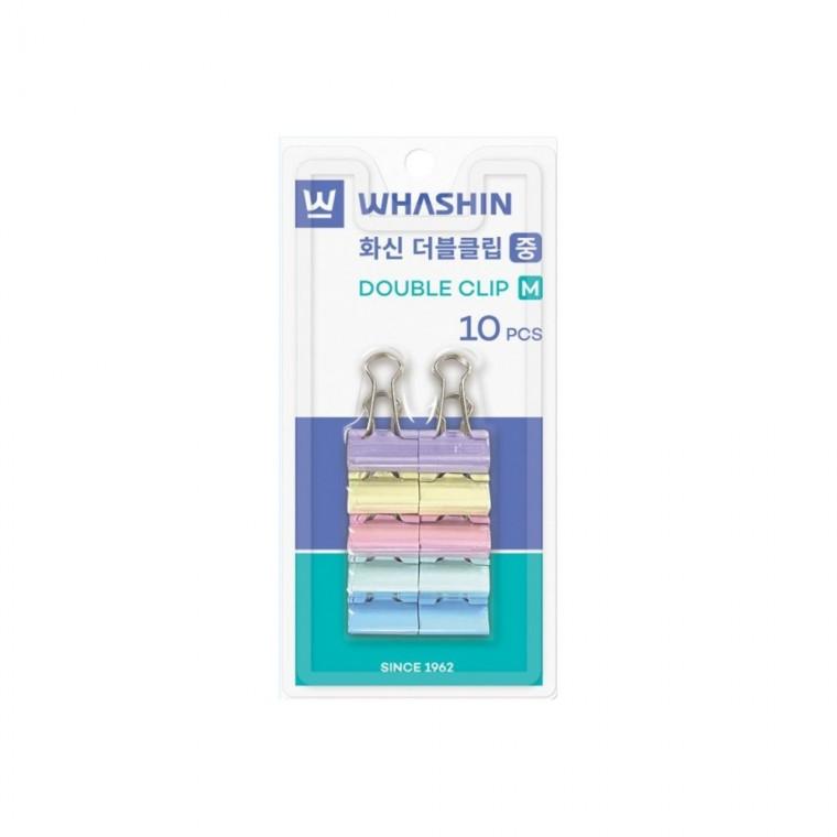 화신 사무 문구 파스텔 더블크립 클립 블리스터팩 중 10개입
