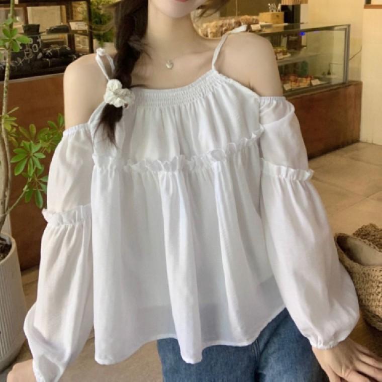 블라우스 오프숄더 프릴