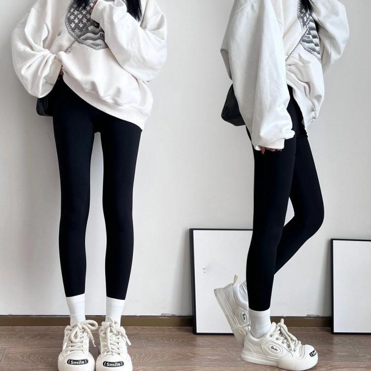 블랙 스판 레깅스 여성 기본 디자인